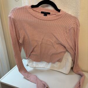 Forever 21 Blush Ribbed Knit Sweater